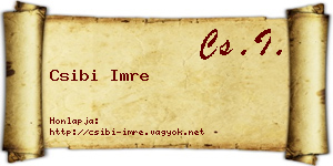 Csibi Imre névjegykártya